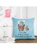 Mr. & Mrs. Panda kissen bedruckt Pinguin & Maus Wanderer mit Spruch in Eisblau