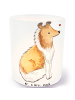 Mr. & Mrs. Panda Windlicht Glas Langhaar Collie Moment ohne Spruch in Transparent