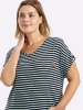 sheego Kurzarm-Shirt in tiefblau-weiß-gestreift