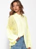 SASSYCLASSY Leinen Bluse mit Spitze in Gelb