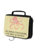 Mr. & Mrs. Panda Waschtasche Tintenfisch mit Spruch in Gelb Pastell