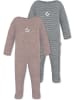 Normani Outdoor Sports 2x MERINO Babystrampler Levin in Rosa/Grau
