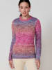 KOROSHI Metallic thread knit women's jersey in bunt