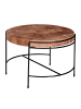 FineBuy Couchtisch in Braun / Akazie / 62x62x40