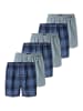 Schiesser Boxershorts Web in Grau / hellblau / rot