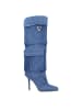 The Attico Hellblau Stoff Stiefel