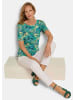 GOLDNER Cityshirt mit floralem Print in salbei / blau / gemustert