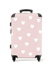 NoBoringSuitCases Suitcase Rosa mit weißem Herzmuster – Geräumiger