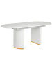 Beliani Ausziehbarer Tisch DULVERTON in Weiß/Gold - (W) 90 x (H) 75 x (L) 160 cm