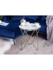Beliani Beistelltisch MERIDIAN in Weiß/Gold - (W) 50 x (H) 55 x (L) 50 cm