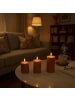 relaxdays 3 x LED Kerzen in Altrosa