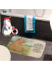 Mr. & Mrs. Panda Duschvorleger Bär Schulterblick Design mit Spruch in Weiß