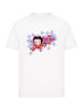 F4NT4STIC T-Shirt Betty Boop Purple Stars And Dots in weiß