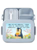 Mr. & Mrs. Panda Lunchbox Pinguin Frühling Pommes Design mit Spruch in Blau Pastell