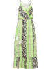 IZIA Damen Maxikleid Mit Schlangenprint in Grün Mehrfarbig