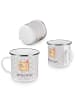 Mr. & Mrs. Panda Camping Emaille Tasse Toast Party mit Spruch in Grau Pastell