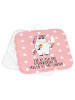 Mr. & Mrs. Panda Topfhalter Einhorn Woodstock mit Spruch in Rot Pastell