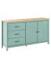 Beliani Sideboard LEONORA in Grün/Braun - (W) 150 x (H) 80 x (L) 40 cm