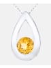 Diamant L'éternel Halskette mit Anhänger aus 375 Weißgold mit Citrin