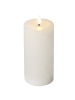 STAR Trading LED Kerze LINA Echtwachs mit Wachsspiegel in weiß - H: 17,5cm