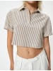 KOTON Shirt in Ekru Gestreift