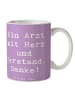 Mr. & Mrs. Panda Kaffeetasse Spruch Arzt mit Herz mit Spruch in Lavendeltraum