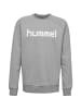 Hummel Logoprint Sport Sweatshirt Pullover mit Raglanärmel in Grau