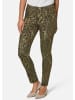 MADELEINE Paisley-Hose in samtiger Stretch-Qualität in khaki / multicolor