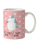 Mr. & Mrs. Panda Tasse Einhorn Fitness mit Spruch in Rot Pastell