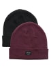 Jack & Jones Beanie Wollmütze Gerippte Wintermütze Cuff Hipster in Schwarz-Rot