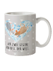 Mr. & Mrs. Panda Kaffeetasse Mäuse Herz mit Spruch in Grau Pastell