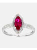 Diamant L'éternel Cluster-Ring aus 375 Weißgold mit Diamant mit Rubin