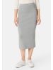 Les Lunes Midirock KATIIE Skirt Fine Knit Midi Rib in light grey melange