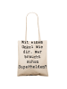 Mr. & Mrs. Panda Tote Bag Spruch Super-Onkel mit Spruch in Creme