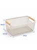 relaxdays Drahtkorb in Creme - (B)37 x (H)16,5 x (T)22,5 cm