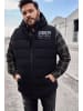 Men Plus Steppweste in schwarz