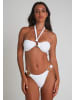 Moda Minx Bikinioberteil Irregular Hoop Halter Bandeau Top in White
