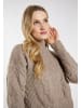 DreiMaster Damen Strickpullover in Schlamm Melange