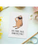 Mr. & Mrs. Panda Postkarte Faultier Vogel mit Spruch in Weiß