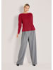 MADELEINE Schlichter Strickpullover mit U-Boot-Ausschnitt in rubinrot