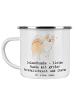Mr. & Mrs. Panda Emaille Tasse Charme Islandhund mit Spruch in Weiß
