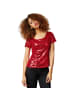 tectake Damen-Shirt mit kurzen Ärmeln und Rundhalsausschnitt, bordeaux
