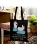 Mr. & Mrs. Panda Tasche Einhorn Sekt mit Spruch in Schwarz