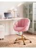 Beliani Bürostuhl ANNABELLE in Rosa/Schwarz/Gold - (W) 66 x (H) 81 x (L) 39 cm