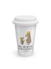 Mr. & Mrs. Panda ToGo Kaffeebecher Bären mit Hut mit Spruch in Weiß