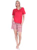 NORMANN Shorty Pyjama kurz und gemusterten Shorts strahlenden in rot