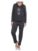 NORMANN Langarm Pyjama Schlafanzug Hose AnimalprintLook - 78561 in anthrazit