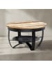 KADIMA DESIGN Couchtisch | Mango/Metall, 60x34x60cm, Industrial, Rund