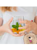 Mr. & Mrs. Panda Blümchentail Glas Flamingo Yoga mit Spruch in Transparent