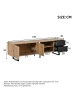 ABRIHOME TV Schrank in Holzoptik 180x40x50 cm mit Metallbeinen 2 Schubladen für 75 Zoll